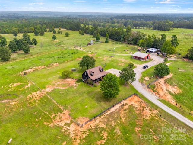 bird's eye view featuring a rural view