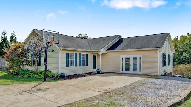 view of front of house featuring french doors