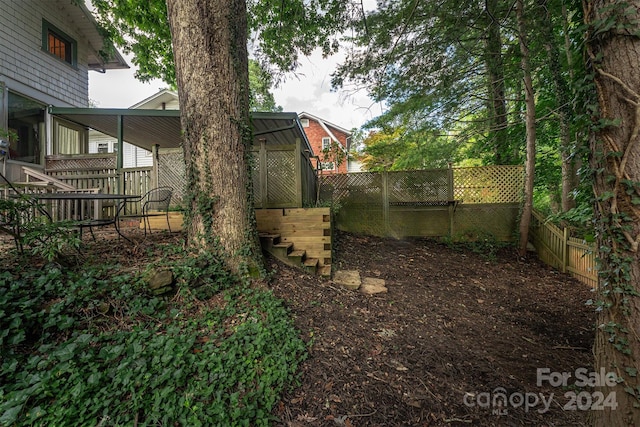 view of yard with a shed