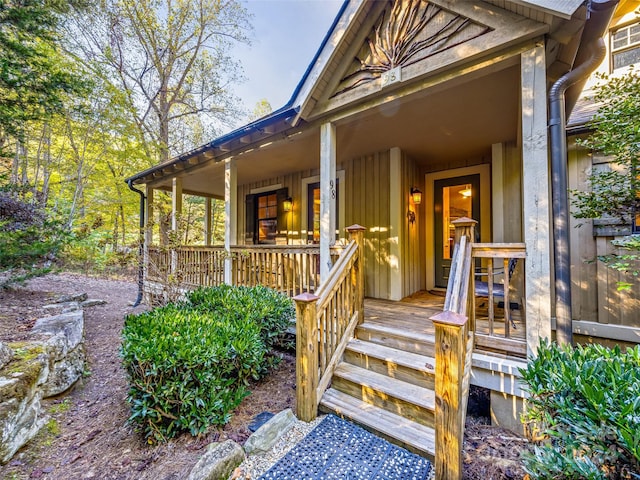 entrance to property with a porch