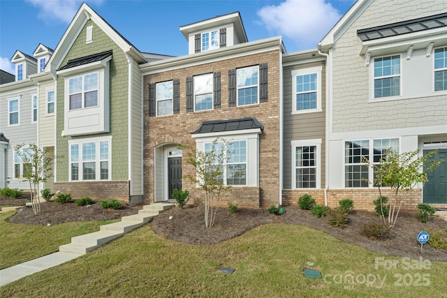 view of property with a front lawn