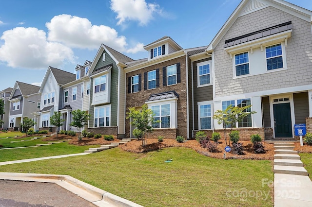 939 Cobbled Way, Fort Mill, SC 29715 - view of property featuring a residential view, a front lawn, and brick siding