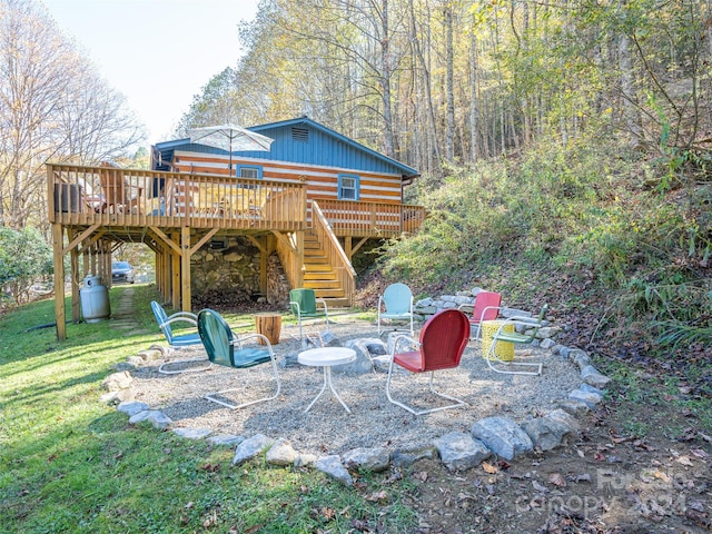 view of patio / terrace with a wooden deck