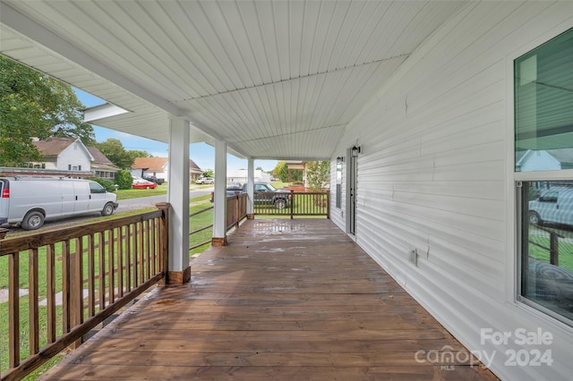 deck featuring covered porch