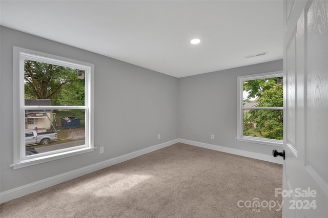 view of carpeted spare room