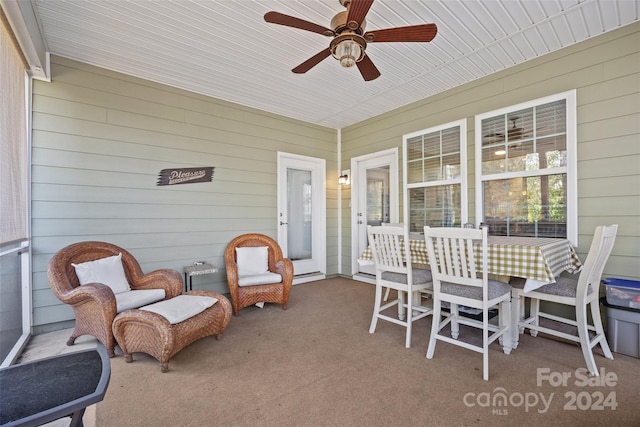 view of patio / terrace with ceiling fan