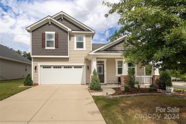 craftsman inspired home featuring a garage