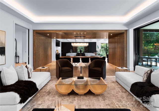 living room featuring wood-type flooring