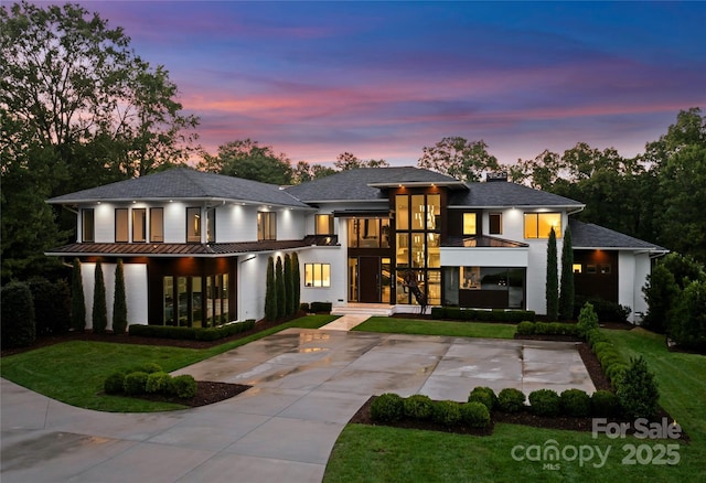 2116 Woodhaven Rd, Charlotte, NC 28211 - view of front of house featuring stucco siding, a chimney, and a yard