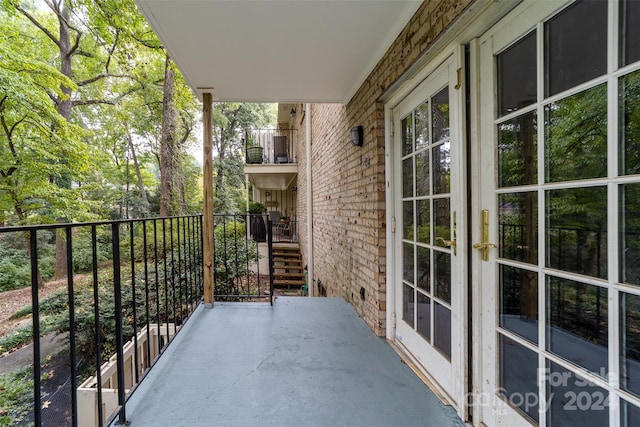 balcony with french doors