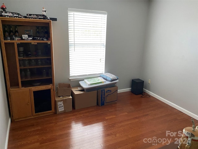 misc room with hardwood / wood-style flooring