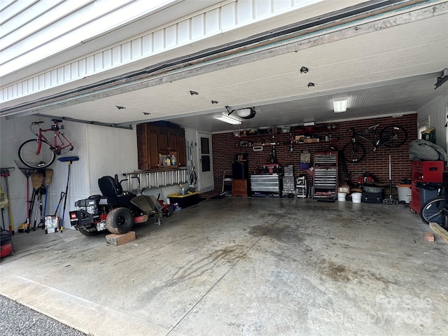 garage featuring a garage door opener