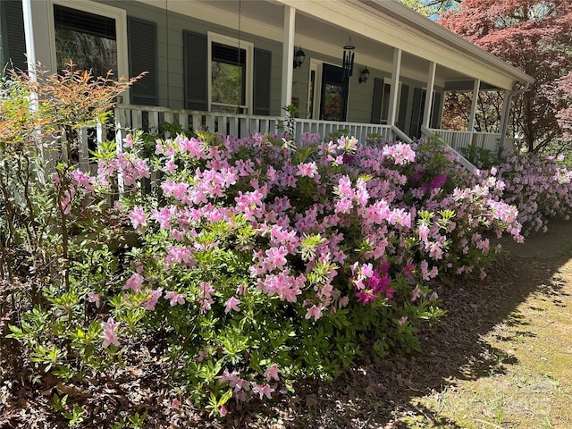 exterior space featuring covered porch