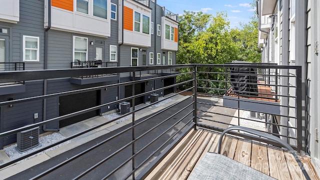 balcony with central AC unit