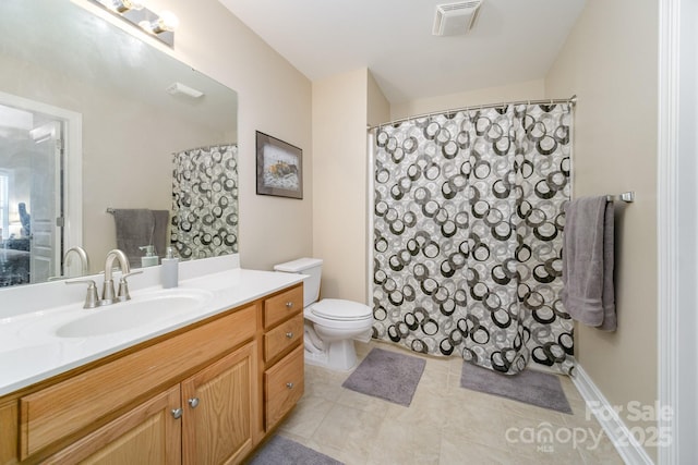 121 Canvasback Rd, Mooresville, NC 28117 - bathroom with vanity, tile patterned floors, and curtained shower