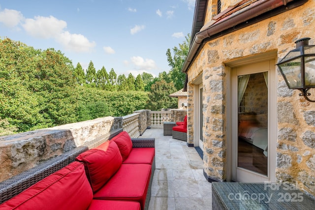 view of patio featuring an outdoor living space