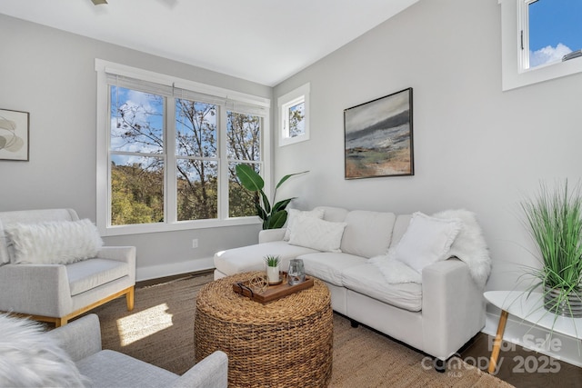 living room featuring hardwood / wood-style flooring