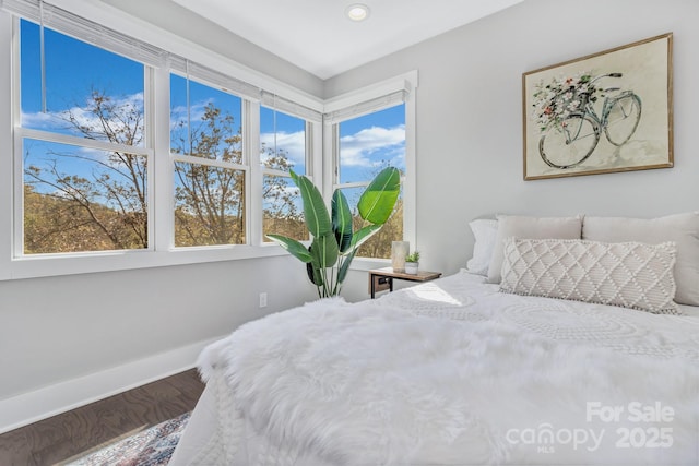 bedroom with wood-type flooring