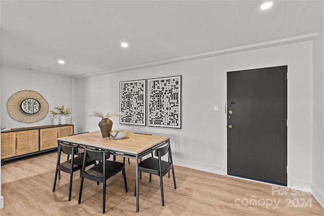 dining area featuring light hardwood / wood-style flooring