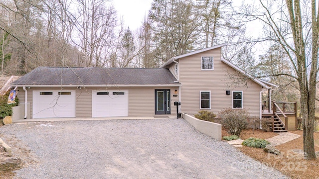 view of property featuring a garage