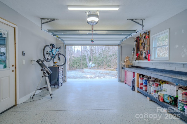 garage featuring a garage door opener