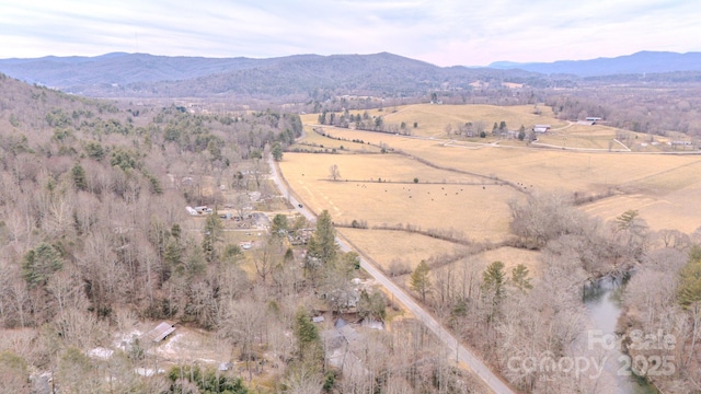 property view of mountains featuring a rural view