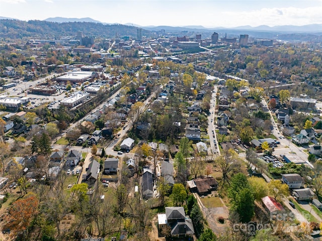 bird's eye view featuring a mountain view