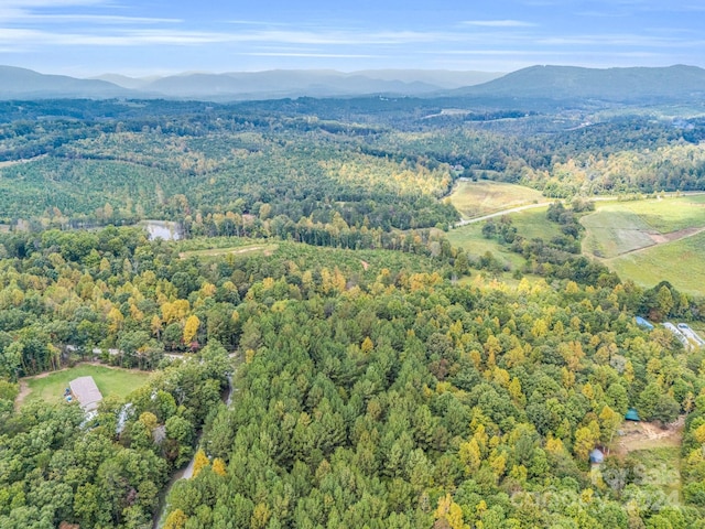 aerial view with a mountain view