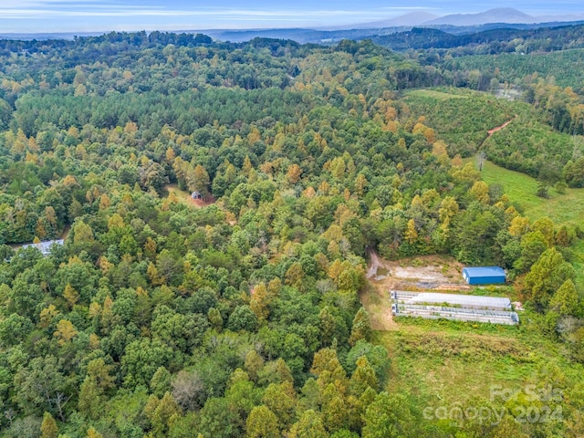 drone / aerial view with a mountain view