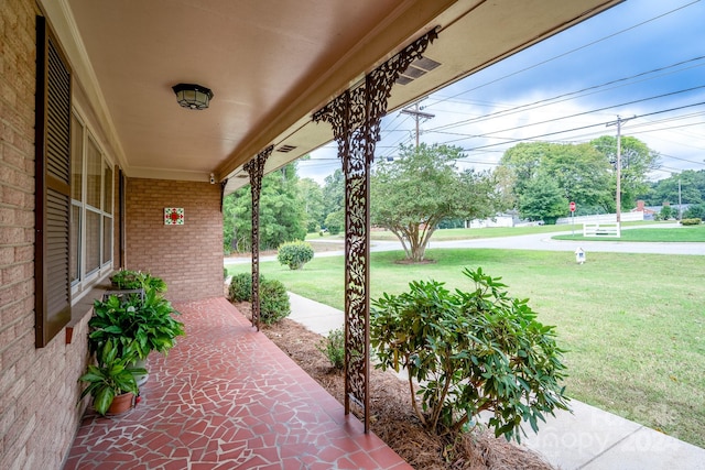 view of patio featuring covered porch