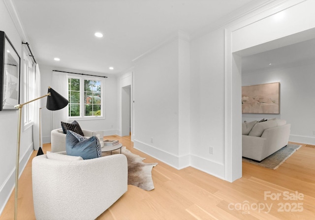 living room with hardwood / wood-style flooring