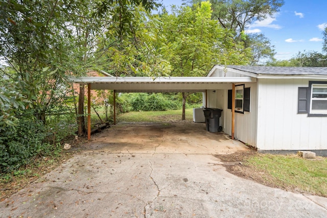 view of car parking with a carport