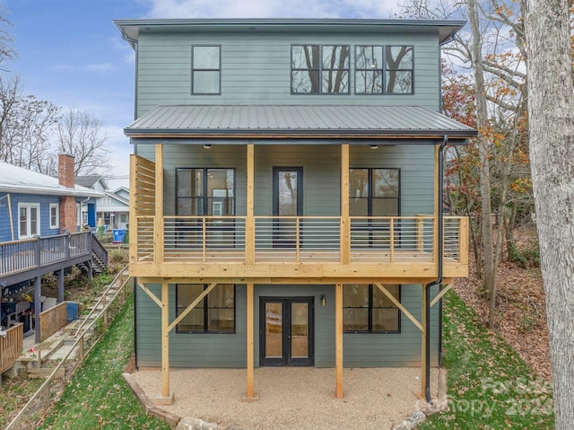 view of front facade featuring a deck