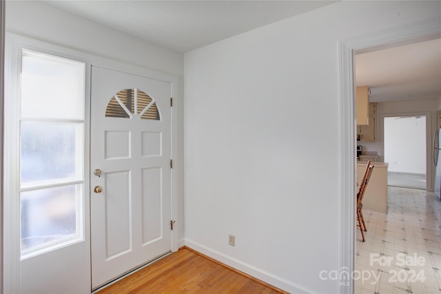 entrance foyer featuring light wood-type flooring