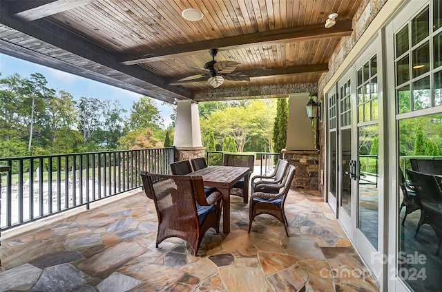 view of patio with ceiling fan