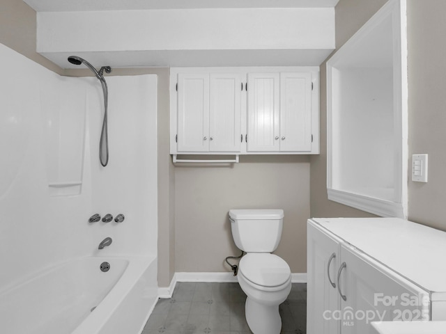 200 Frost Rd, Saluda, NC 28773 - bathroom with baseboards, toilet, and shower / bathtub combination