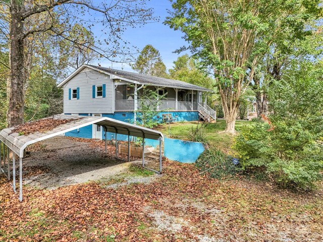 200 Frost Rd, Saluda, NC 28773 - back of property featuring an outdoor pool