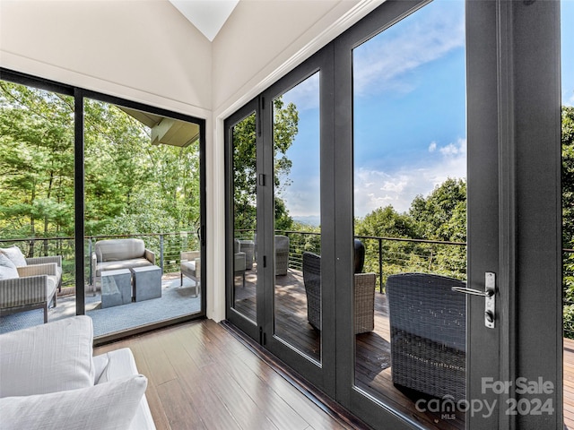 interior space with hardwood / wood-style flooring