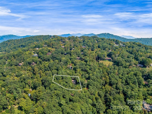 bird's eye view featuring a mountain view