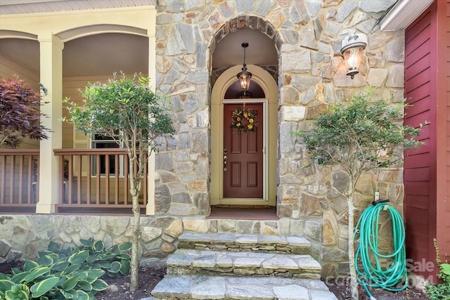 445 Equestrian Dr, Waynesville, NC 28786 - entrance to property featuring stone siding