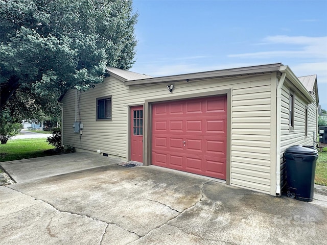 view of garage