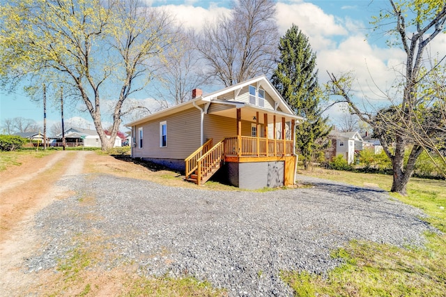 view of front of house with covered porch