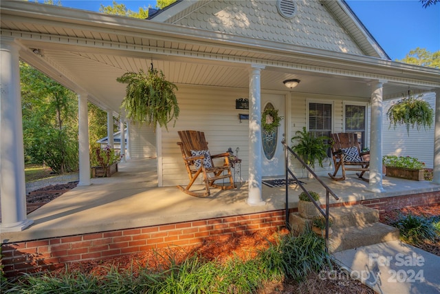 view of patio featuring covered porch