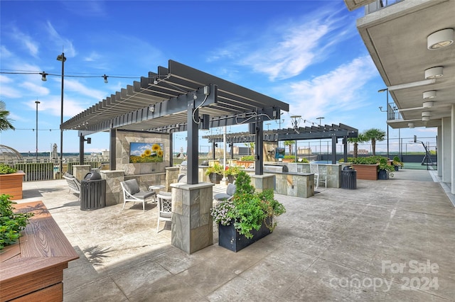 view of patio with a pergola