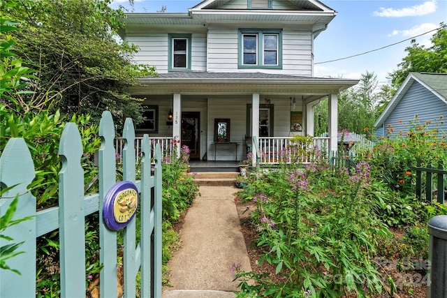 view of front of house with covered porch