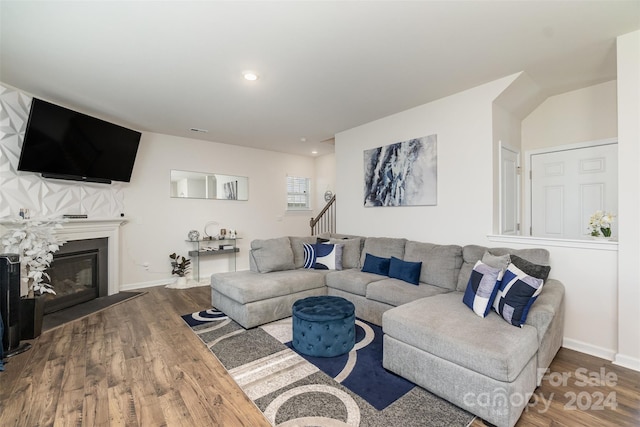 living room featuring hardwood / wood-style floors