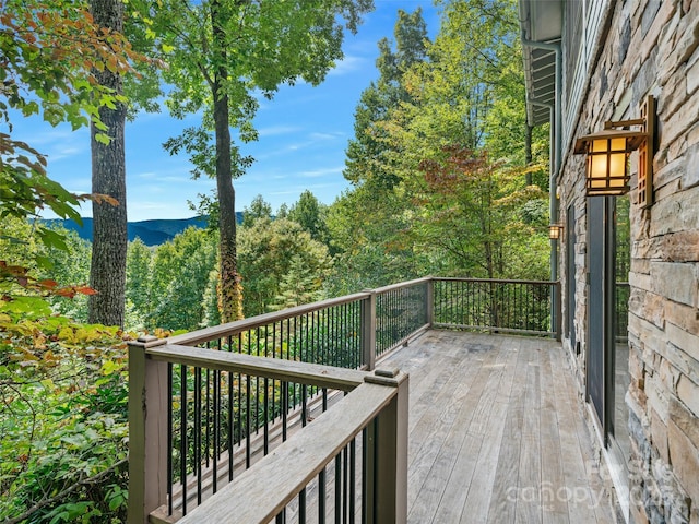 393 Deer Trail Dr, Burnsville, NC 28714 - view of wooden deck