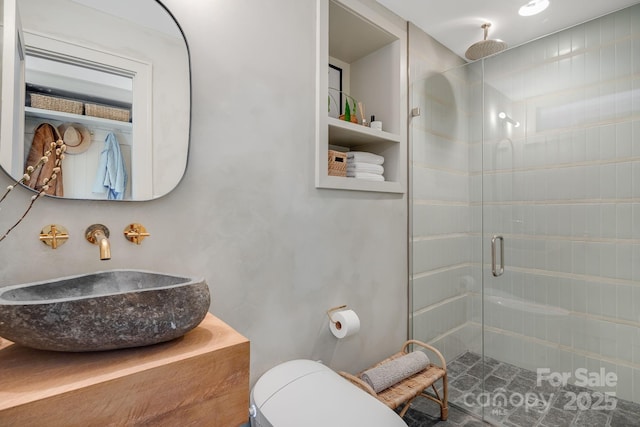 22 Kenilwood Pl, Asheville, NC 28803 - full bath with a sink, a shower stall, and toilet