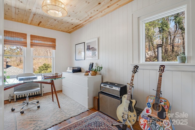 22 Kenilwood Pl, Asheville, NC 28803 - home office featuring wood finished floors and wooden ceiling