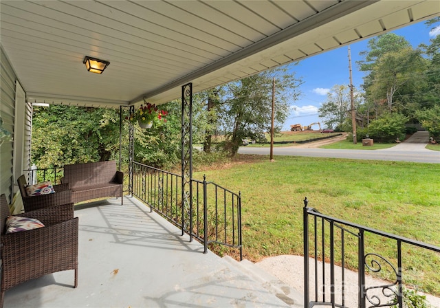 view of patio with a porch